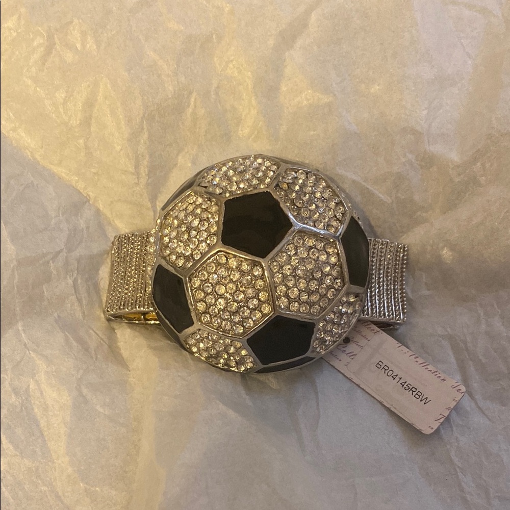 Soccer Ball Rhinestone Bracelet